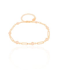 Pulseira Elos Pontos de Luz Cristal Banhado a Ouro 18K