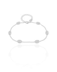 Pulseira Elos Ovais Lisos Ródio Branco