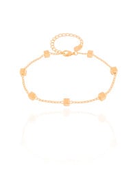 Pulseira Elos Quadrados Lisos Banhado a Ouro 18K