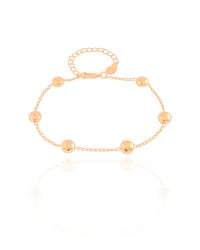 Pulseira Elos Bolas Achatadas Banhado a Ouro 18K