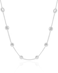 Choker Elos Bolas Achatadas Ródio Branco