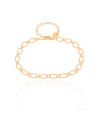Pulseira Elos Losango 5 mm Banhado a Ouro 18K