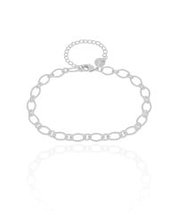 Pulseira Elos Losango 5 mm Ródio Branco