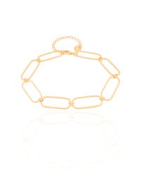 Pulseira Elos Ovais 8 mm Banhado a Ouro 18K