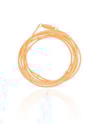 Pulseira Corda de Violão Bolinhas 3 mm Banhado a Ouro 18K