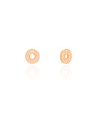 Base de Brincos Redonda Baguetes Cristal Banhado a Ouro 18K