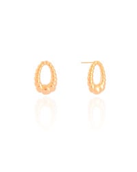 Brinco Oval Torcido Liso 1.8 cm Banhado a Ouro 18K