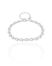 Pulseira Elos em U 5 mm Ródio Branco