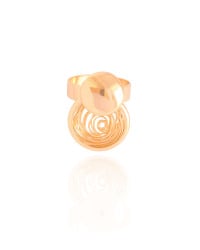 Anel Ajustável Redondo Liso e Espiral Tamanho M Banhado a Ouro 18K