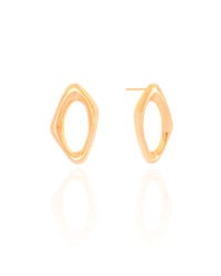 Brinco Orgânico Vazado 2.5 cm Banhado a Ouro 18K