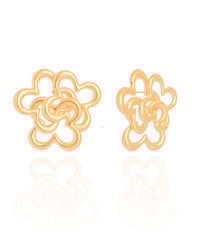 Brinco Flor Entrelaçada 3.0 cm Banhado a Ouro 18K