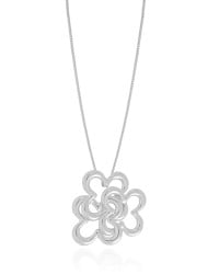 Gargantilha Veneziana Flor Entrelaçada Ródio Branco - 45 cm