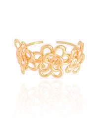 Bracelete Flores Entrelaçadas Banhado a Ouro 18K
