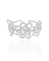 Bracelete Flores Entrelaçadas Ródio Branco