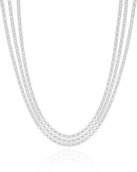 Choker Tripla Elos Portugueses Ródio Branco