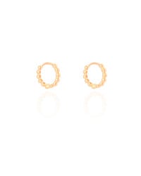 Brinco Argola Click Bolinhas 1.3 cm Banhado a Ouro 18K