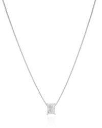 Gargantilha Veneziana Retângulo Cristal Ródio Branco - 45 cm