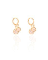 Brinco Argola Click Pontos de Luz Cristal 2.5 cm Banhado a Ouro 18K