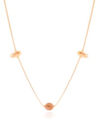 Gargantilha Longa Cascalhos Banhado a Ouro 18K - 60 cm
