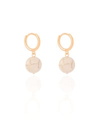 Brinco Argola Click Howlita 3.0 cm Banhado a Ouro 18K