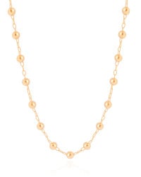 Gargantilha Elos Bolas Lisas 5 mm Banhado a Ouro 18K - 45 cm