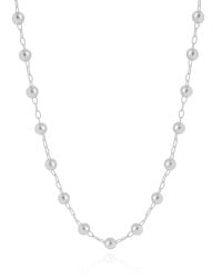 Gargantilha Elos Bolas Lisas 5 mm Ródio Branco - 45 cm