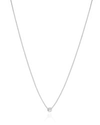 Gargantilha Veneziana Quadrado 3 mm Ródio Branco - 45 cm