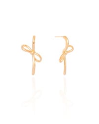 Brinco Laço Liso 3.0 cm Banhado a Ouro 18K