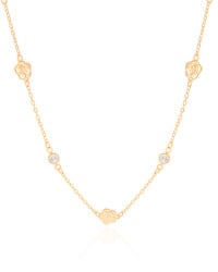Choker Flores Pontos de Luz Cristal Banhado a Ouro 18K