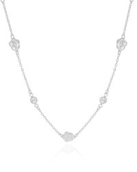 Choker Flores Pontos de Luz Cristal Ródio Branco