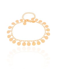 Pulseira Plaquinhas Lisas 6 mm Banhado a Ouro 18K