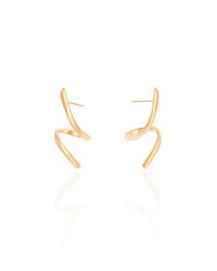 Brinco Orgânico Espiral Liso 2.7 cm Banhado a Ouro 18K