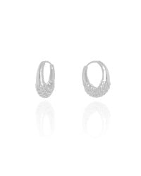 Brinco Argola Click Bolinhas Vazadas 1.9 cm Ródio Branco