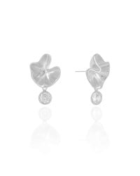 Brinco Orgânico Ponto de Luz Cristal  2.5 cm Ródio Branco
