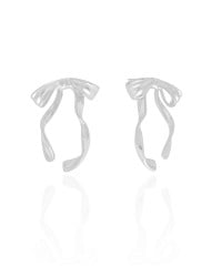 Brinco Laço Torcido 3.1 cm Ródio Branco