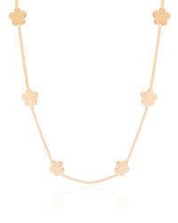 Choker Flores Texturizadas 8 mm Banhado a Ouro 18K