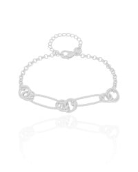Pulseira Elos Entrelaçados Ródio Branco