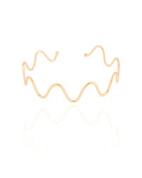 Bracelete Ondas 1.2 cm Banhado a Ouro 18K