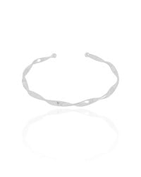 Bracelete Torcido 3 mm Ródio Branco