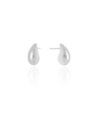 Brinco Gota Lisa Abs 1.6 cm Ródio Branco