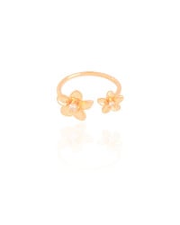 Anel Ajustável Flor Ponto de Luz Cristal Tamanho G Banhado a Ouro 18K