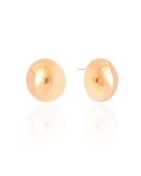 Brinco Oval Abaulado Liso 2.2 cm Banhado a Ouro 18K