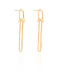 Brinco Elos U Balanço 6.0 cm Banhado a Ouro 18K