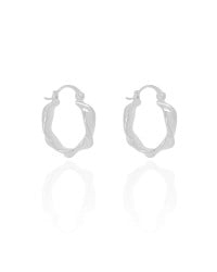 Brinco Argola Torcida Fecho Italiano 2.2 cm Ródio Branco