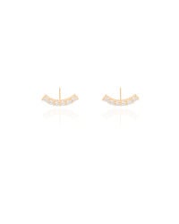 Ear Cuff Cravejado Cristal 1.3 cm Banhado a Ouro 18K