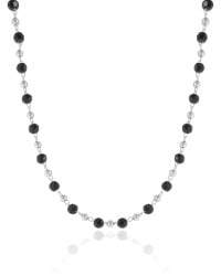 Choker Bolas Geométricas Pretas e Lisas Douradas Ródio Branco