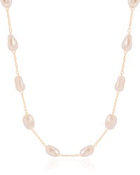 Gargantilha Elos Pérolas Barrocas Banhado a Ouro 18K - 40 cm
