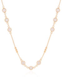 Gargantilha Longa Pontos de Luz Cristal Bolinhas Lisas Banhado a Ouro 18K - 80 cm