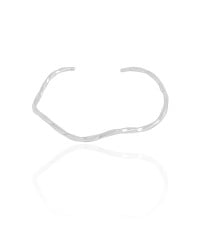 Bracelete Fio Quadrado Torcido 2 mm Ródio Branco