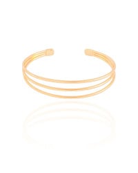 Bracelete Três Fios Banhado a Ouro 18K